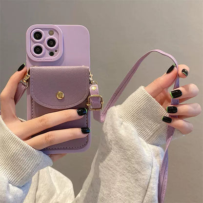 iPhoneショルダーケース | バックポケット収納デザイン、おしゃれで便利